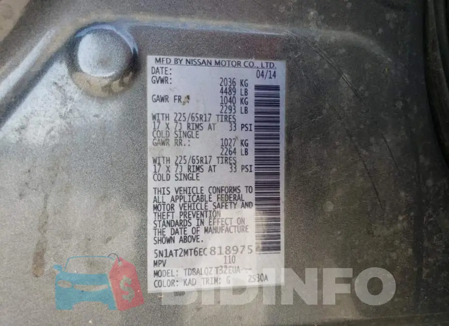 5N1AT2MT6EC818975 Photo# 13