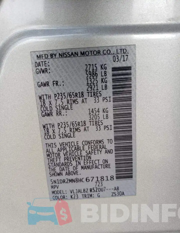 5N1DR2MN8HC671818 Photo# 13
