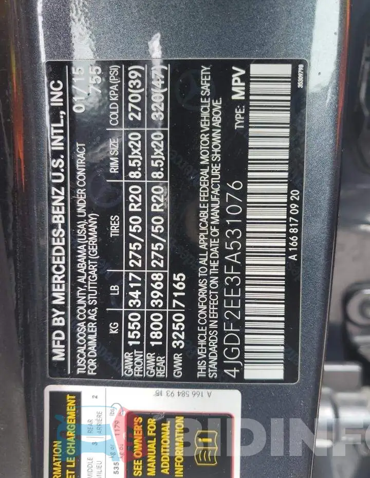 4JGDF2EE3FA531076 Photo# 14