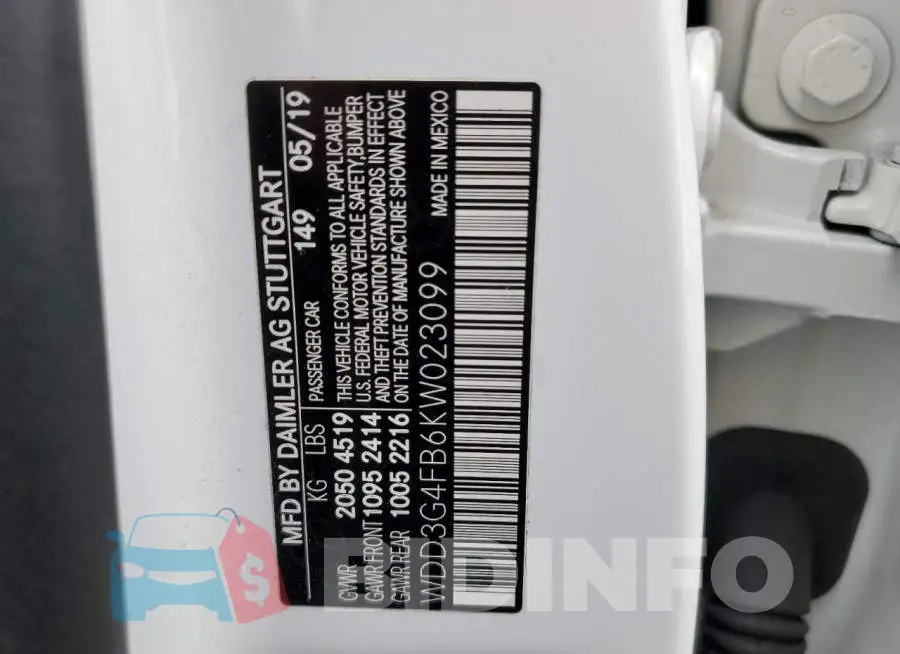 WDD3G4FB6KW023099 Photo# 12