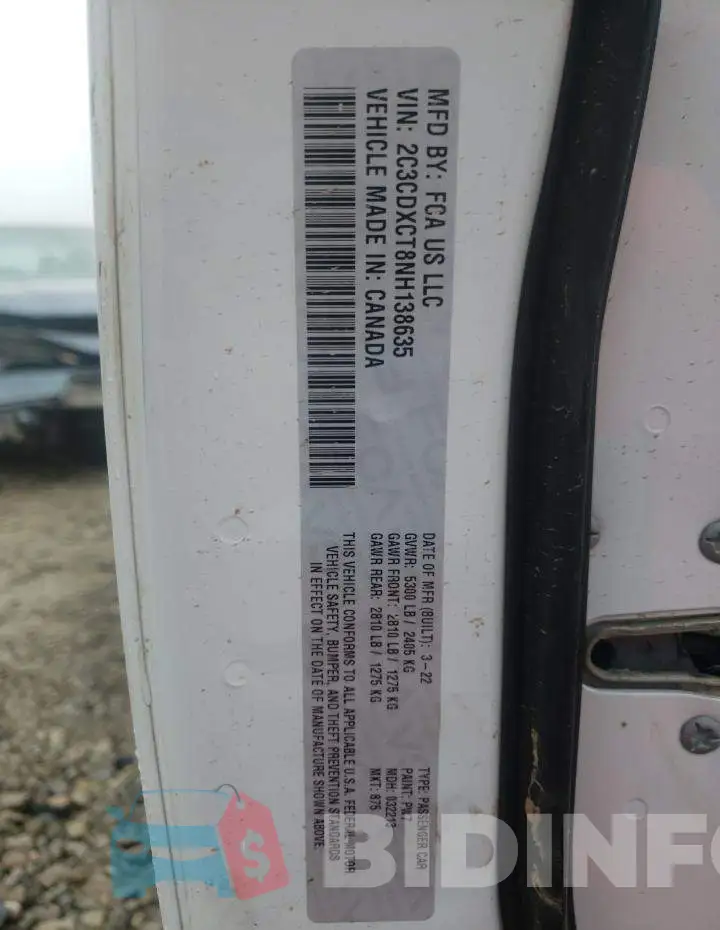 2C3CDXCT8NH138635 Photo# 13