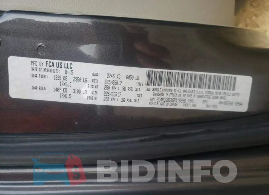 2C4RDGBG0GR116359 Photo# 13