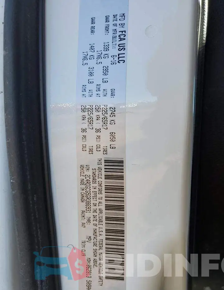 2C4RDGCG5GR386931 Photo# 13
