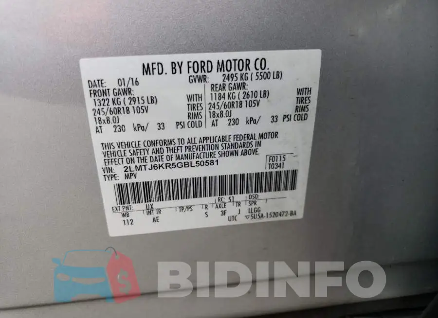2LMTJ6KR5GBL50581 Photo# 13