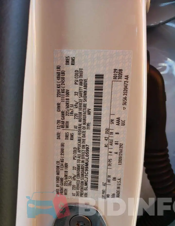 5LMCJ1C99MUL05997 Photo# 13
