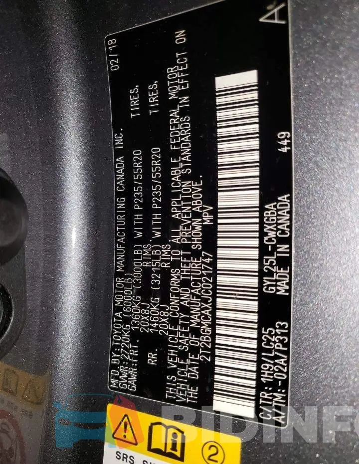 2T2BGMCAXJC021747 Photo# 12