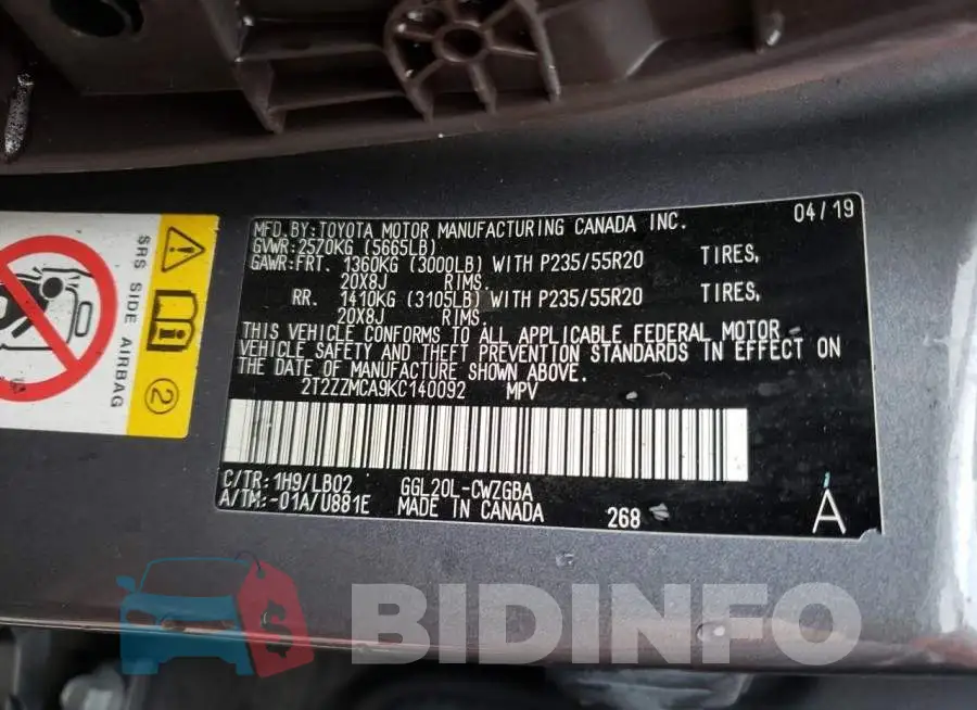 2T2ZZMCA9KC140092 Photo# 13