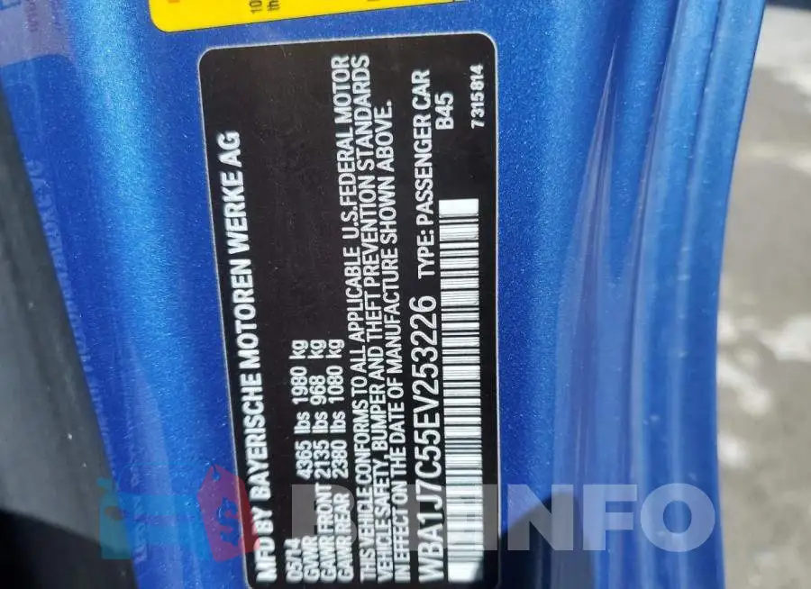 WBA1J7C55EV253226 Photo# 12