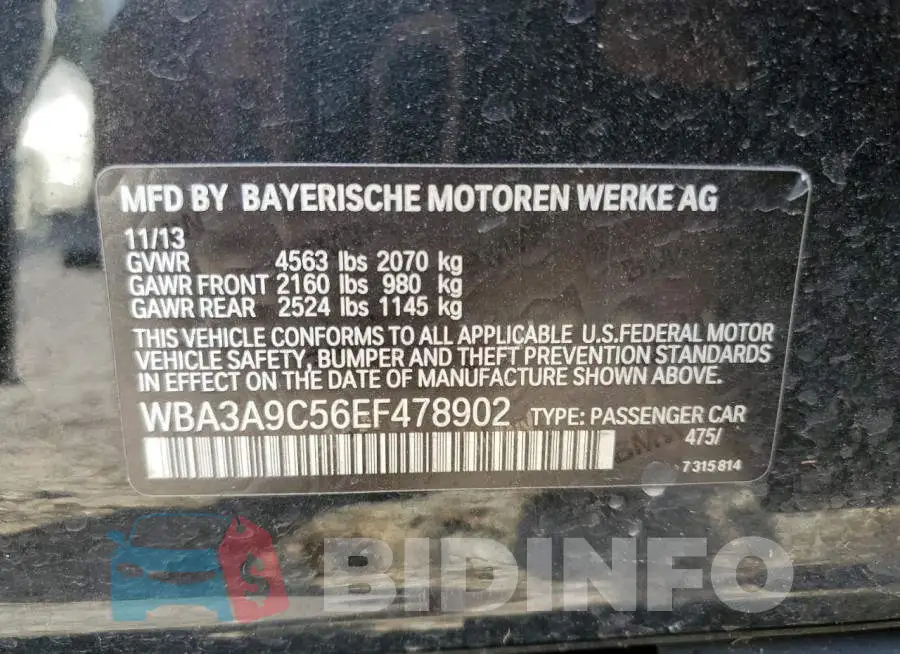 WBA3A9C56EF478902 Photo# 13