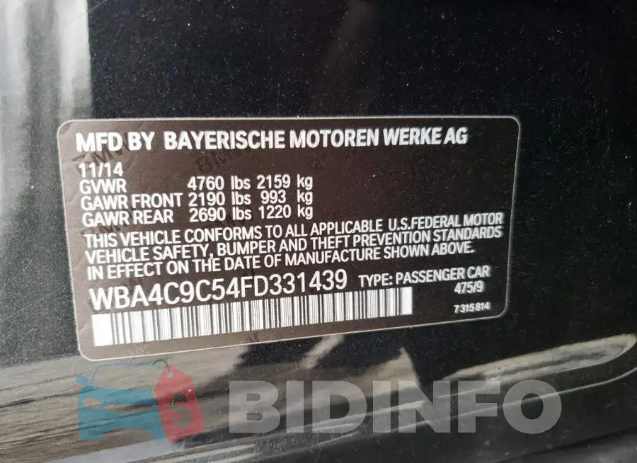 WBA4C9C54FD331439 Photo# 12