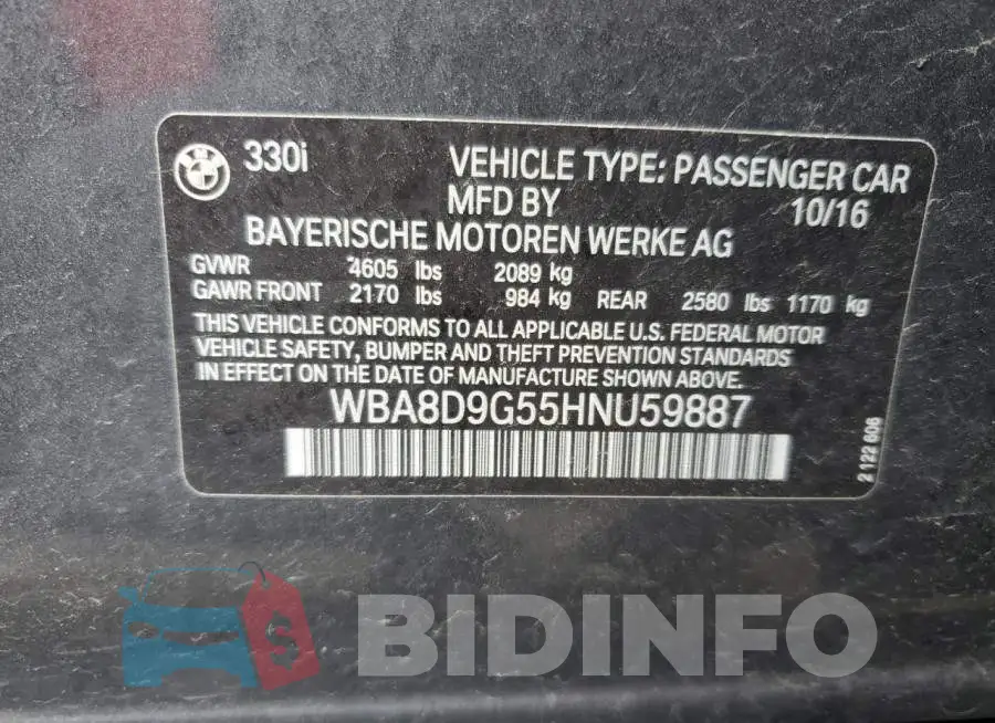 WBA8D9G55HNU59887 Photo# 12