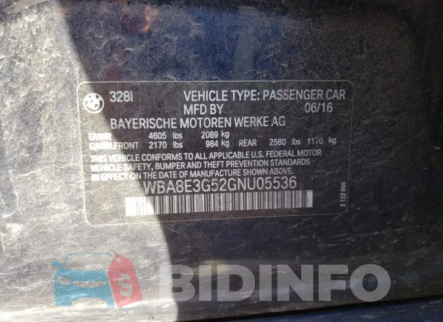 WBA8E3G52GNU05536 Photo# 12