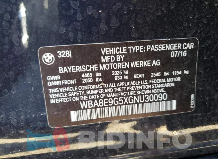 WBA8E9G5XGNU30090 Photo# 13