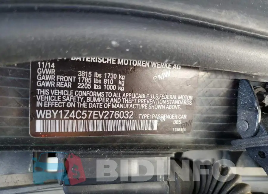 WBY1Z4C57EV276032 Photo# 14