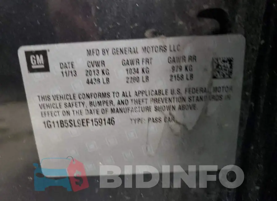 1G11B5SL9EF159146 Photo# 12