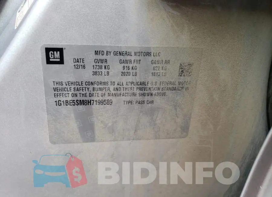 1G1BE5SM8H7199589 Photo# 12