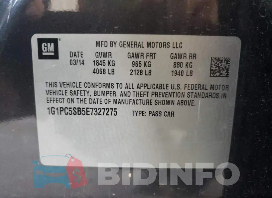 1G1PC5SB5E7327275 Photo# 10