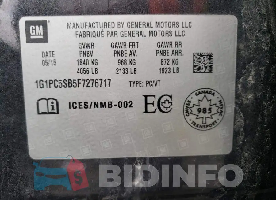 1G1PC5SB5F7276717 Photo# 13