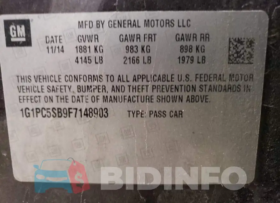 1G1PC5SB9F7148903 Photo# 12