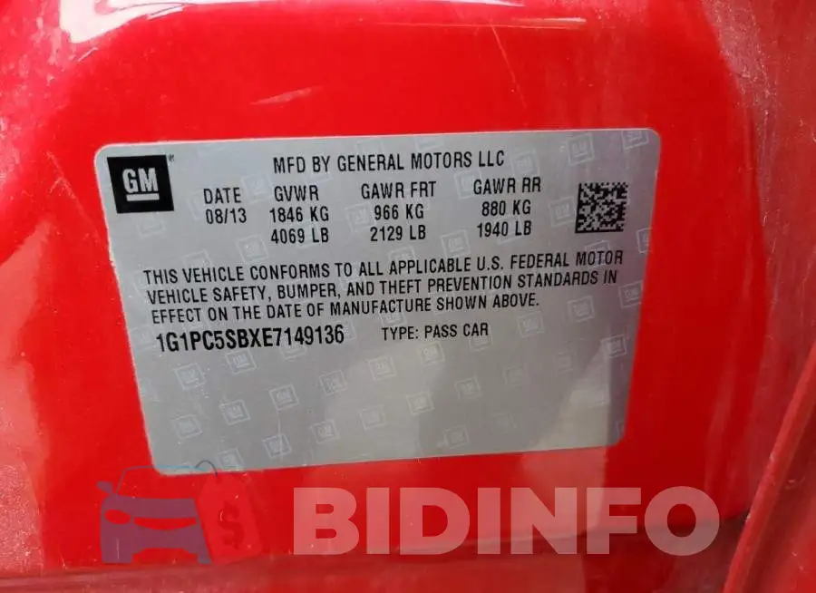 1G1PC5SBXE7149136 Photo# 12