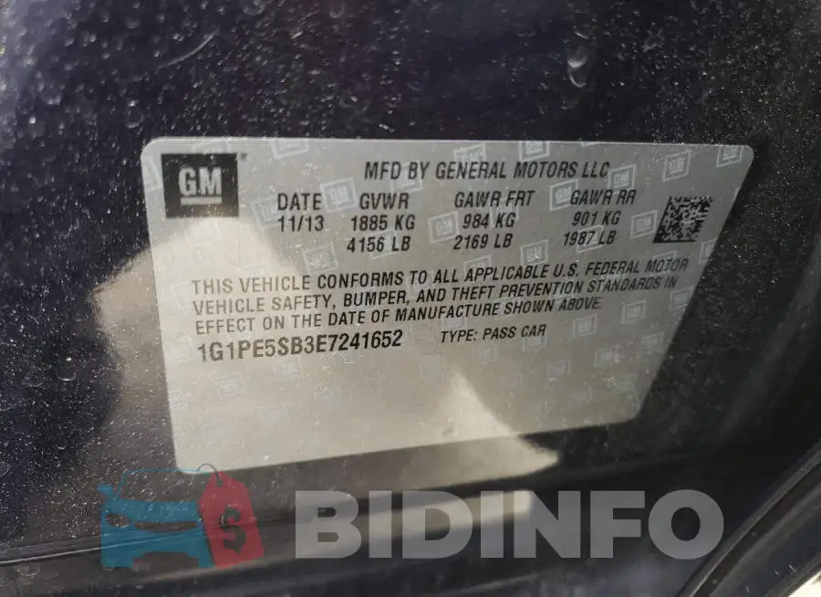 1G1PE5SB3E7241652 Photo# 12