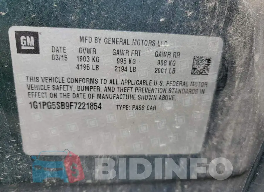 1G1PG5SB9F7221854 Photo# 12