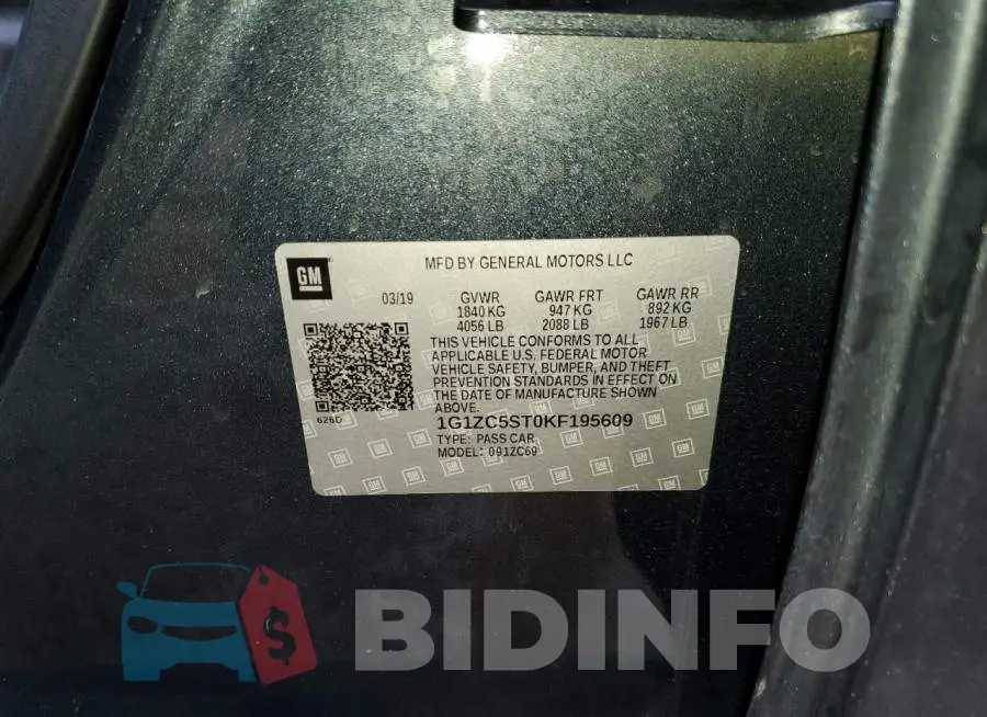 1G1ZC5ST0KF195609 Photo# 12