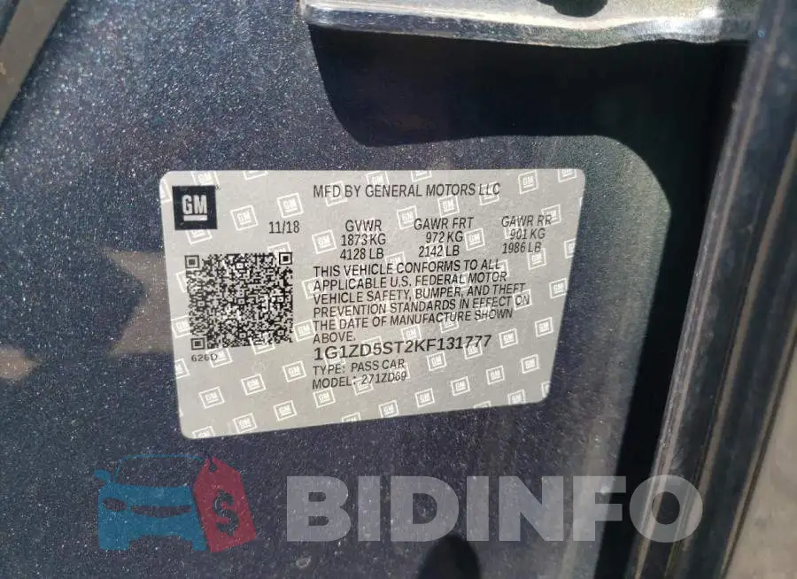 1G1ZD5ST2KF131777 Photo# 12