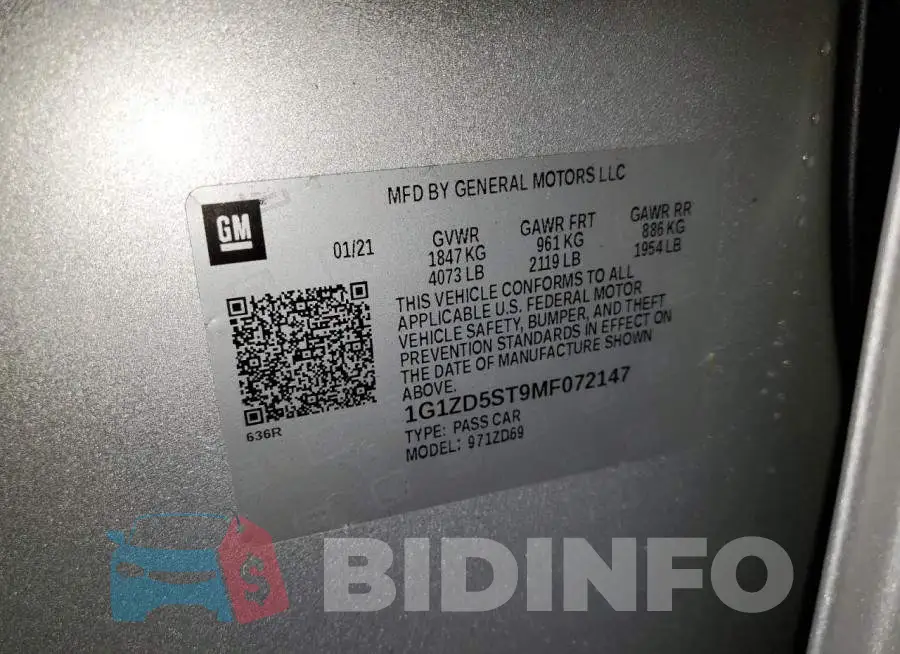 1G1ZD5ST9MF072147 Photo# 13
