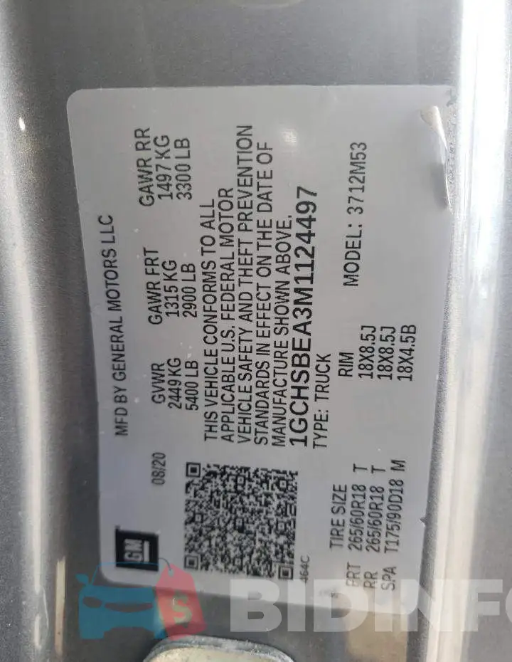 1GCHSBEA3M1124497 Photo# 12
