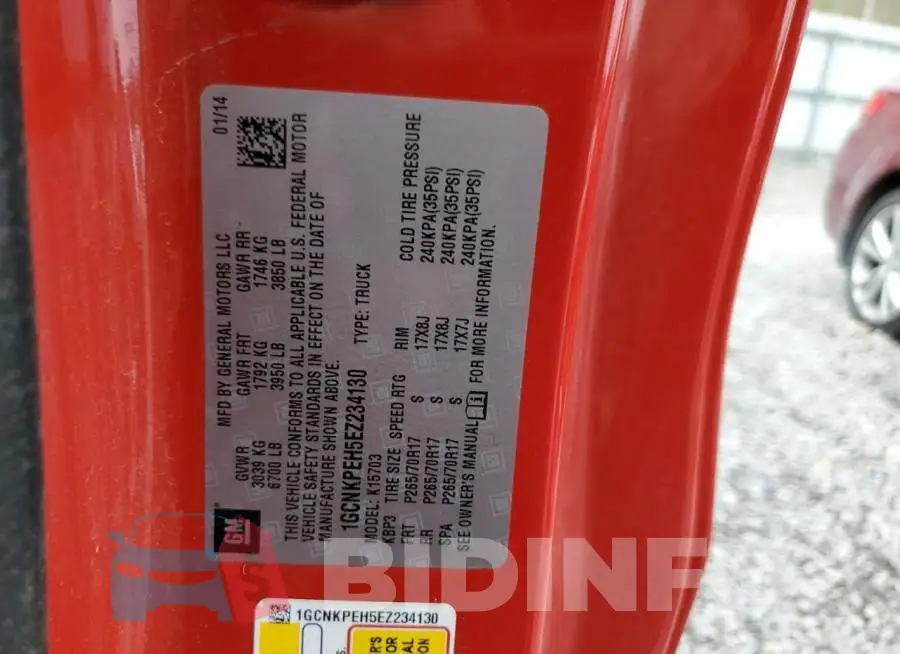 1GCNKPEH5EZ234130 Photo# 12