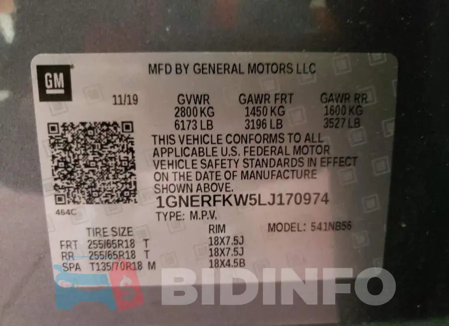 1GNERFKW5LJ170974 Photo# 14