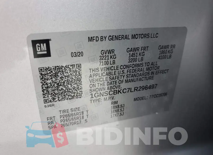 1GNSCBKC7LR296497 Photo# 14