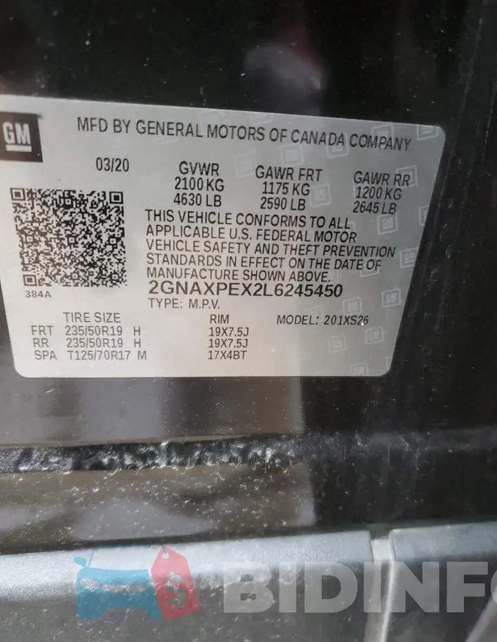 2GNAXPEX2L6245450 Photo# 14