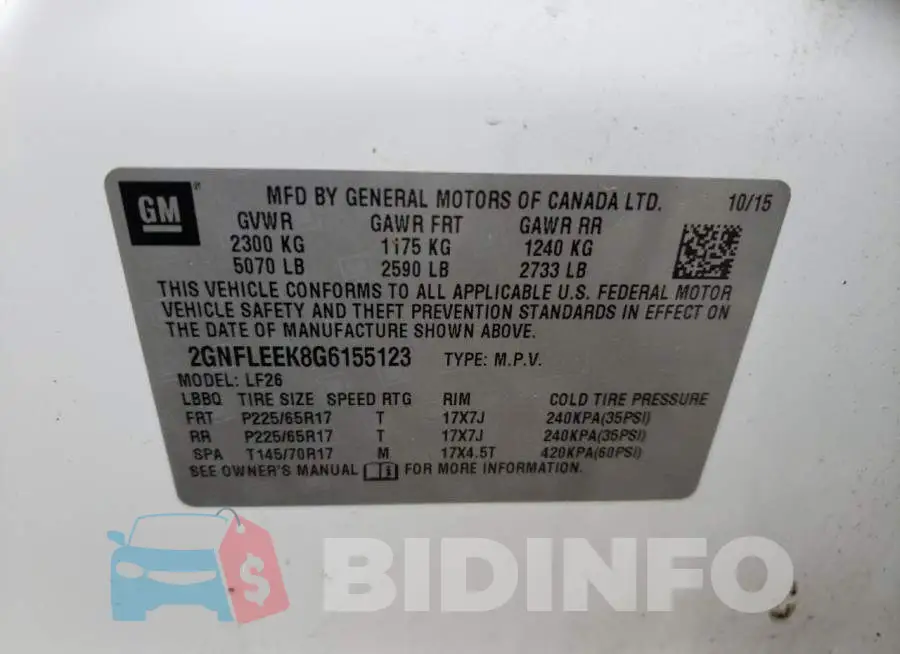 2GNFLEEK8G6155123 Photo# 13