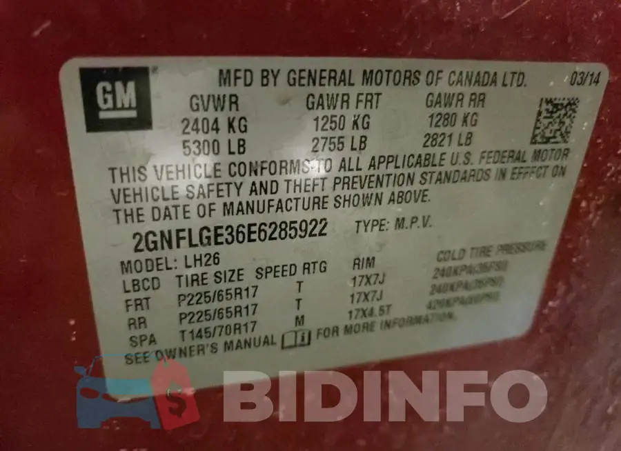 2GNFLGE36E6285922 Photo# 12
