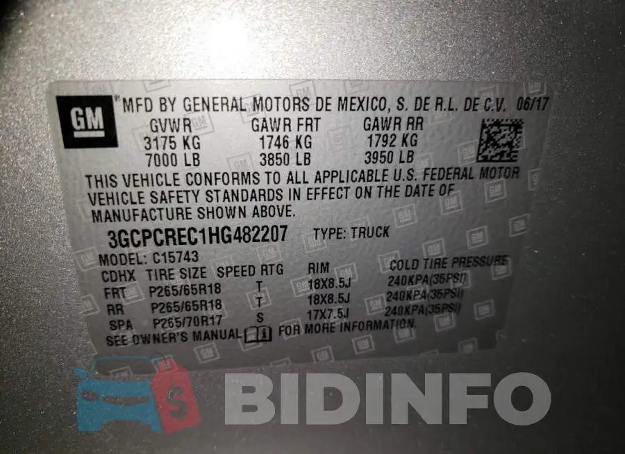 3GCPCREC1HG482207 Photo# 13