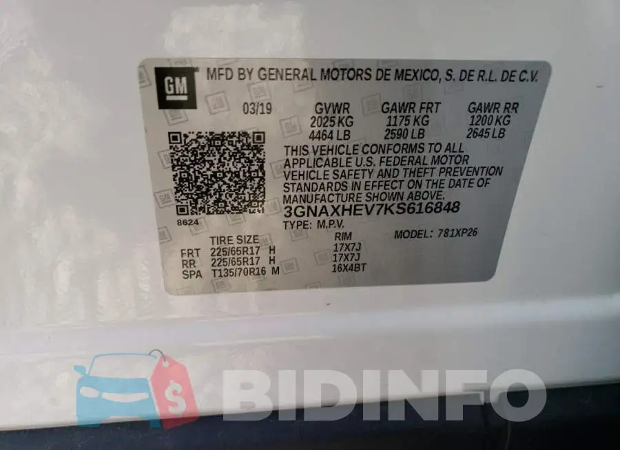 3GNAXHEV7KS616848 Photo# 14
