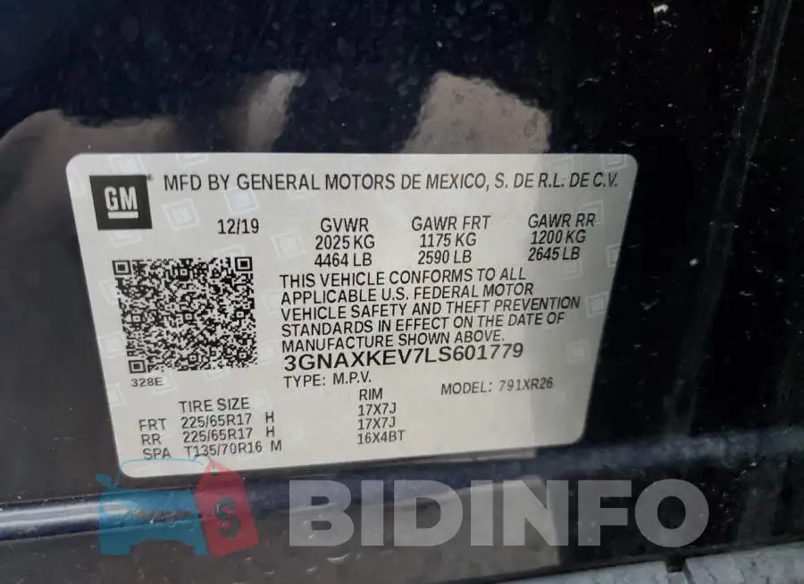 3GNAXKEV7LS601779 Photo# 13