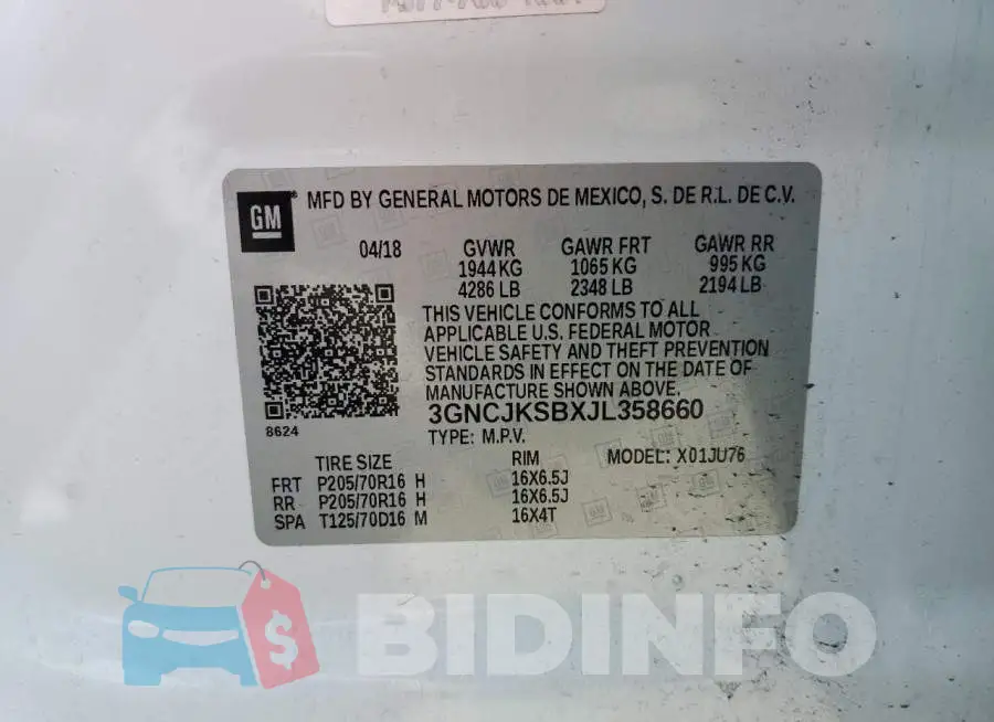 3GNCJKSBXJL358660 Photo# 12
