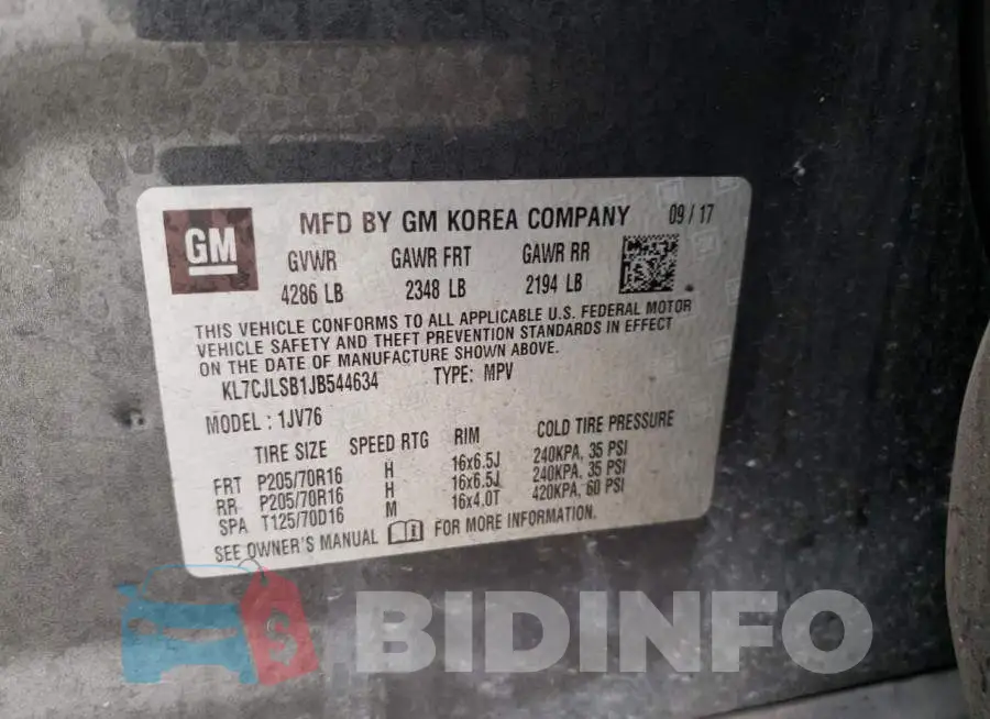 KL7CJLSB1JB544634 Photo# 13