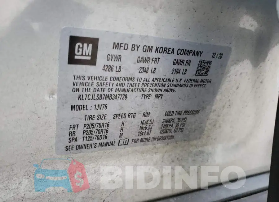KL7CJLSB7MB347729 Photo# 13