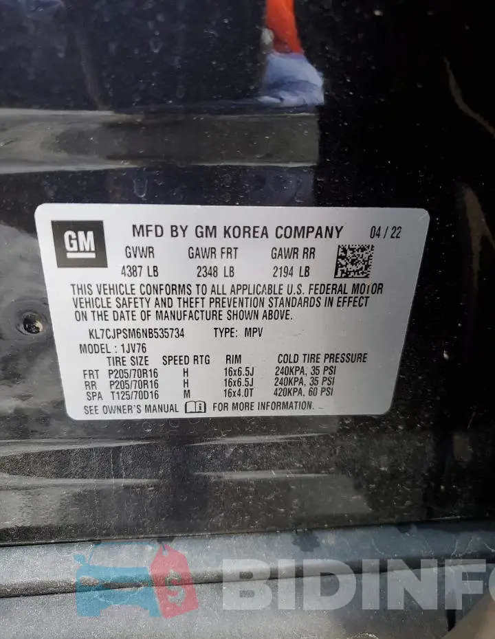 KL7CJPSM6NB535734 Photo# 12