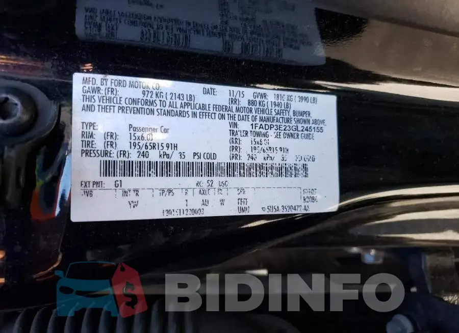 1FADP3E23GL245155 Photo# 12