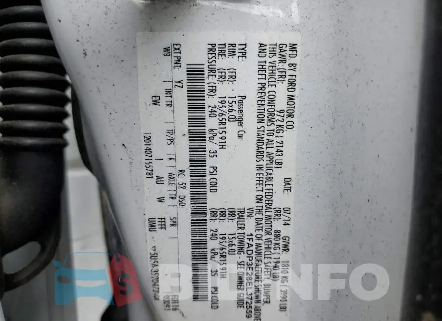 1FADP3E28EL372559 Photo# 12