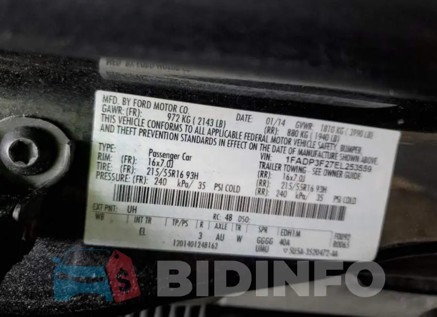 1FADP3F27EL253559 Photo# 12