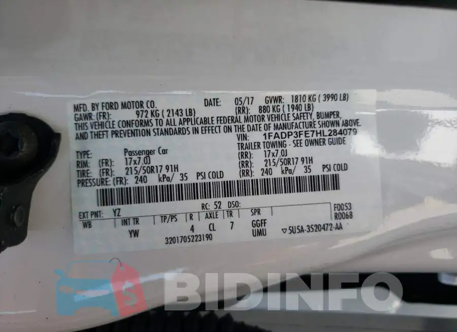 1FADP3FE7HL284079 Photo# 12