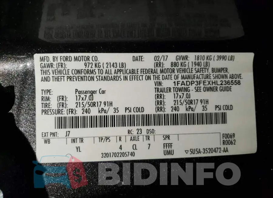 1FADP3FEXHL236558 Photo# 12