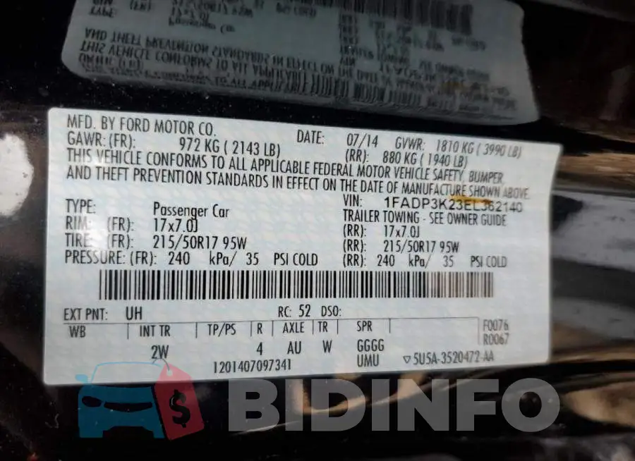 1FADP3K23EL362140 Photo# 12