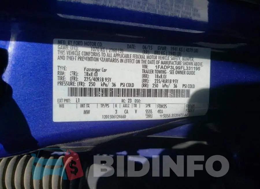 1FADP3L99FL331195 Photo# 13